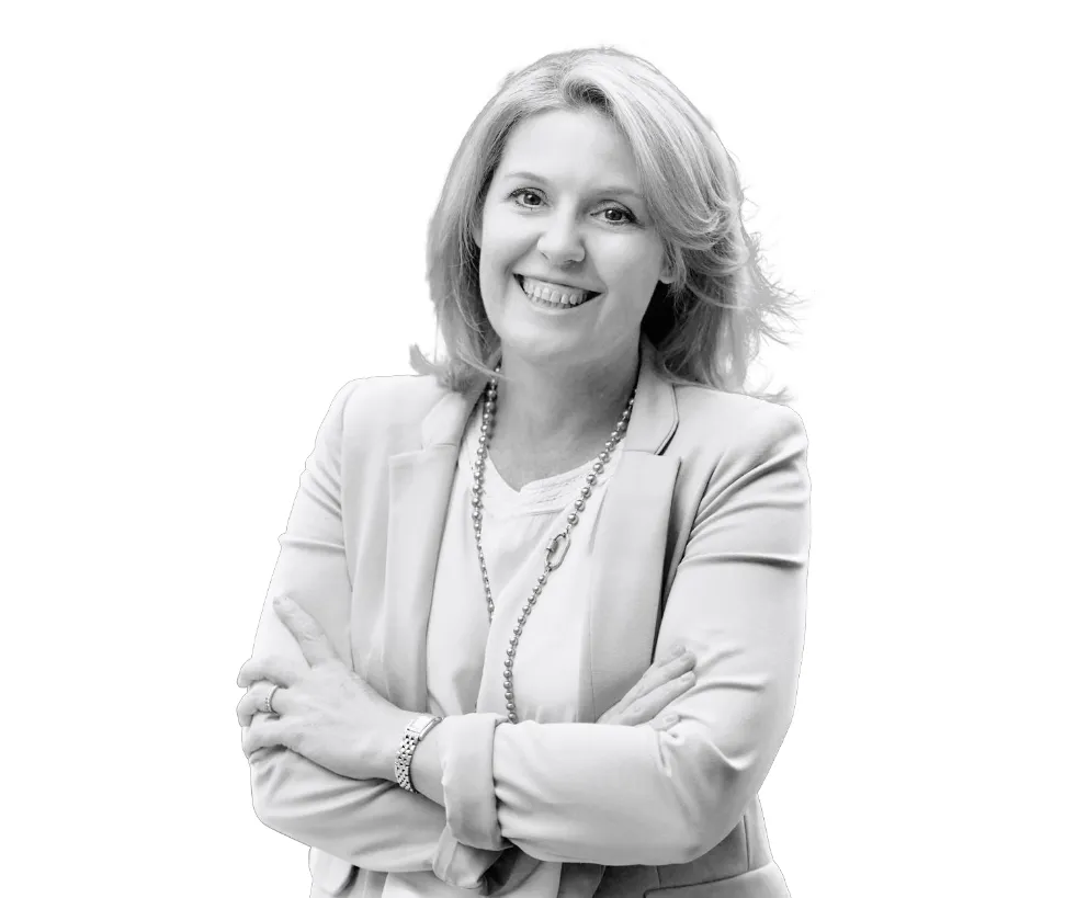 Person smiling with crossed arms 